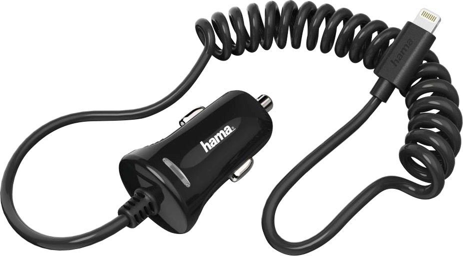 Hama Kfz-Ladegerät, Lightning, 1 A, Schwarz Auto-Adapter, 100 cm, - Lizenziert für: Apple iPhone / iPod - Lizenziert von/durch: Apple
