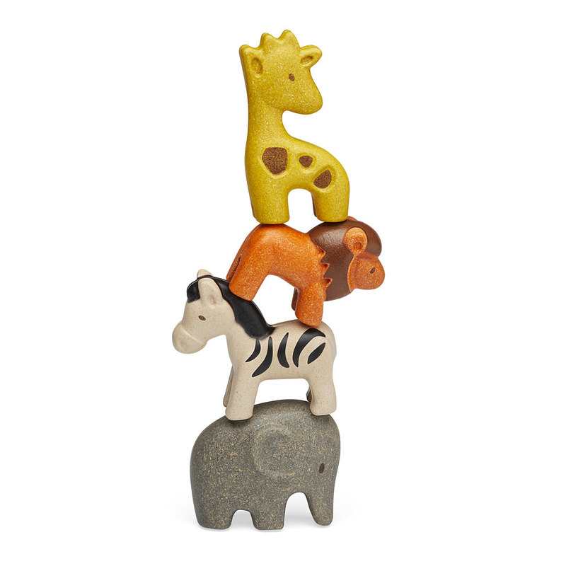 Set de 4 animaux de la savane en bois Oxybul