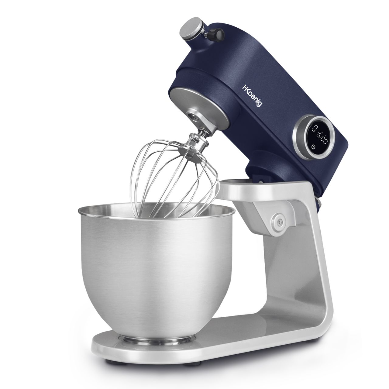 H.Koenig KM126 Küchenmaschine, professionell, multifunktionell, 5 l, Edelstahl, Mattblau, leistungsstark, 800 W, 8 Geschwindigkeitsstufen