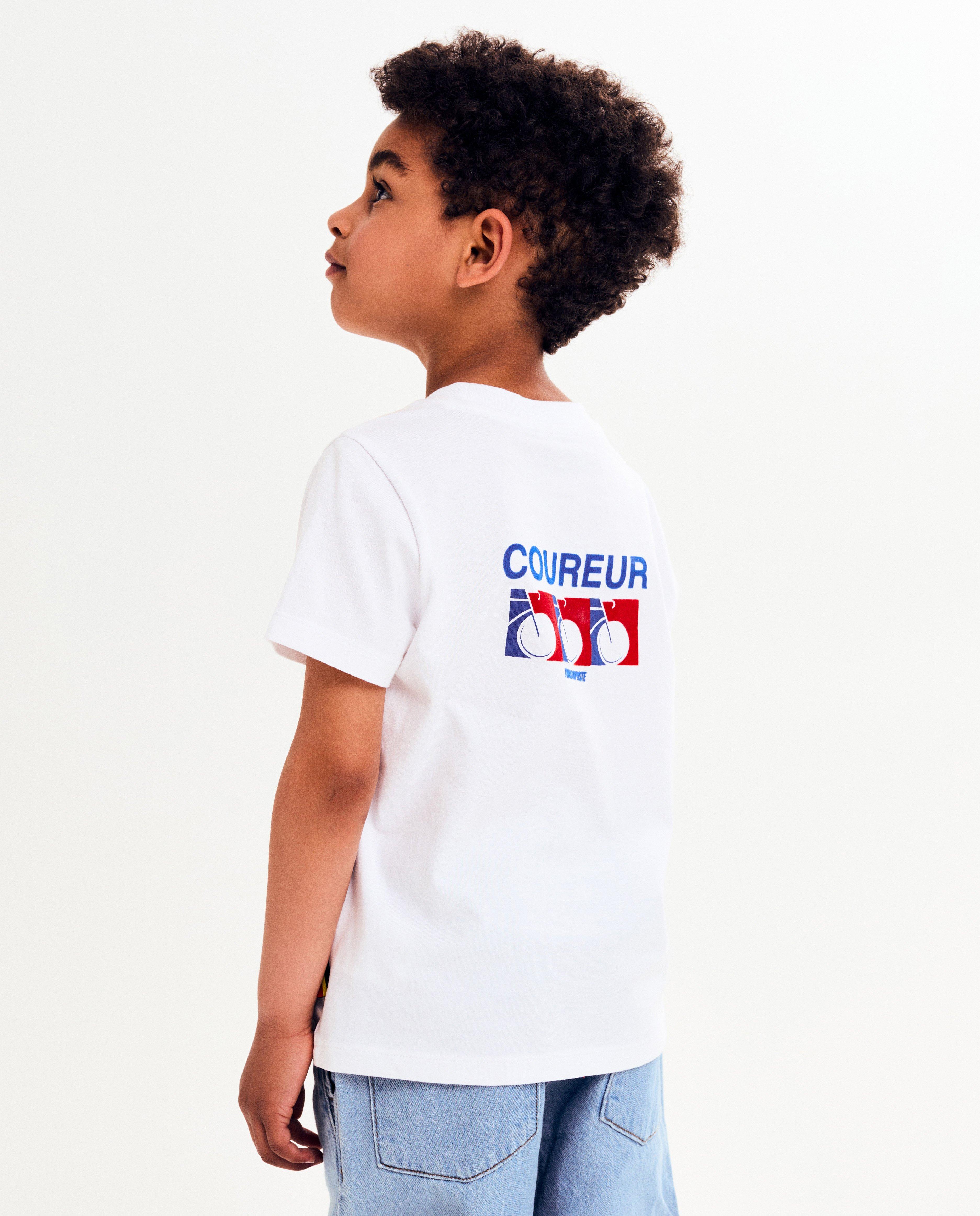 Baptiste organikus pamut póló hátulról nyomtatott mintával, unisex, 98-128 fehér