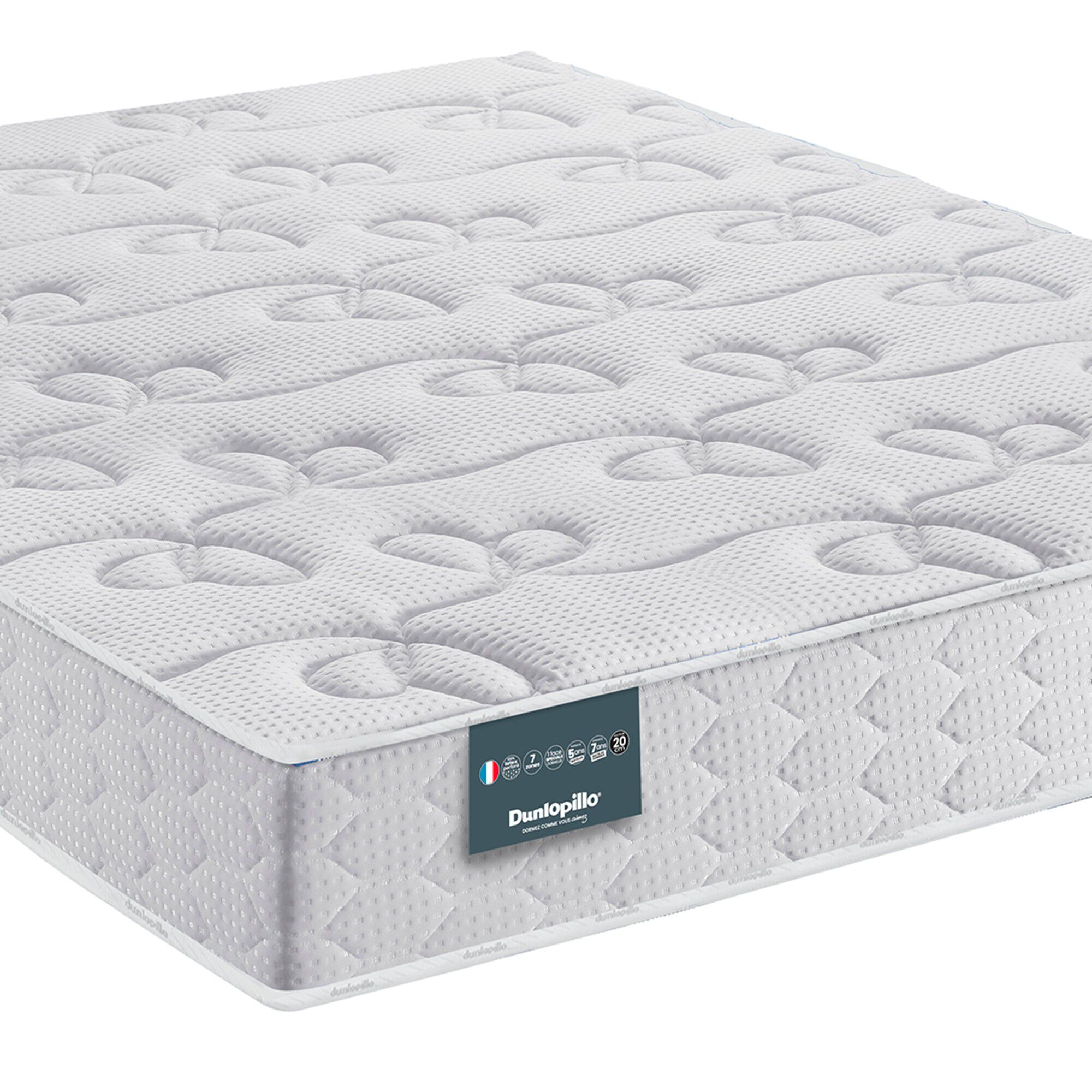 Matelas latex Dunlopillo haut. 20 cm, confort ferme