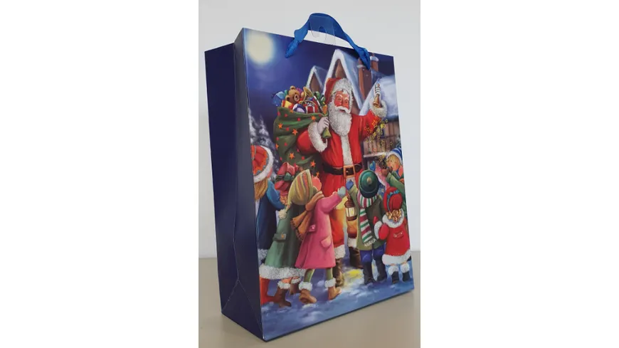 Geschenktüte Santa + klein 24x8x18cm