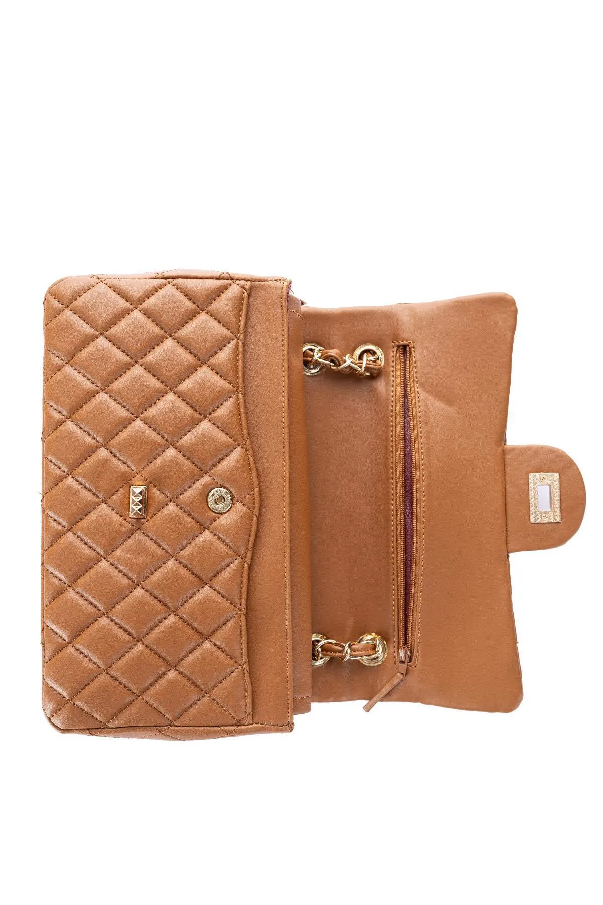 Getcho  Jadas Damen-Schultertasche und Umhängetasche mit Kettenriemen, gesteppt