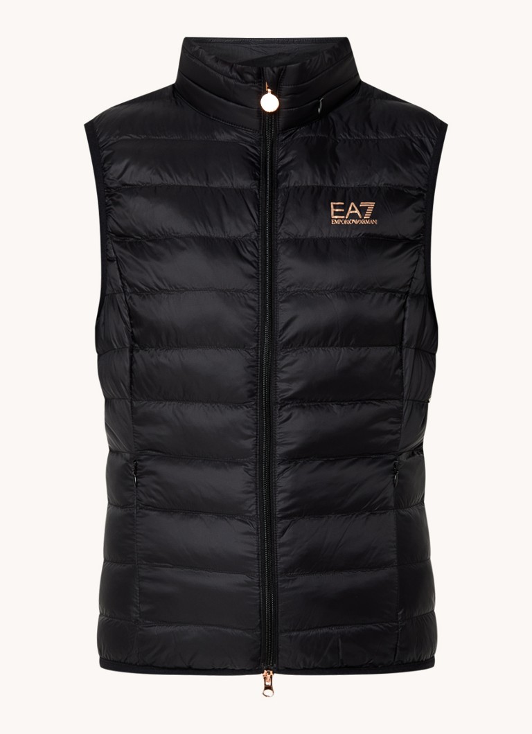 „Emporio Armani“ dygsniuotas liemenėlė su logotipu ir užtrauktukais užsegamomis kišenėmis