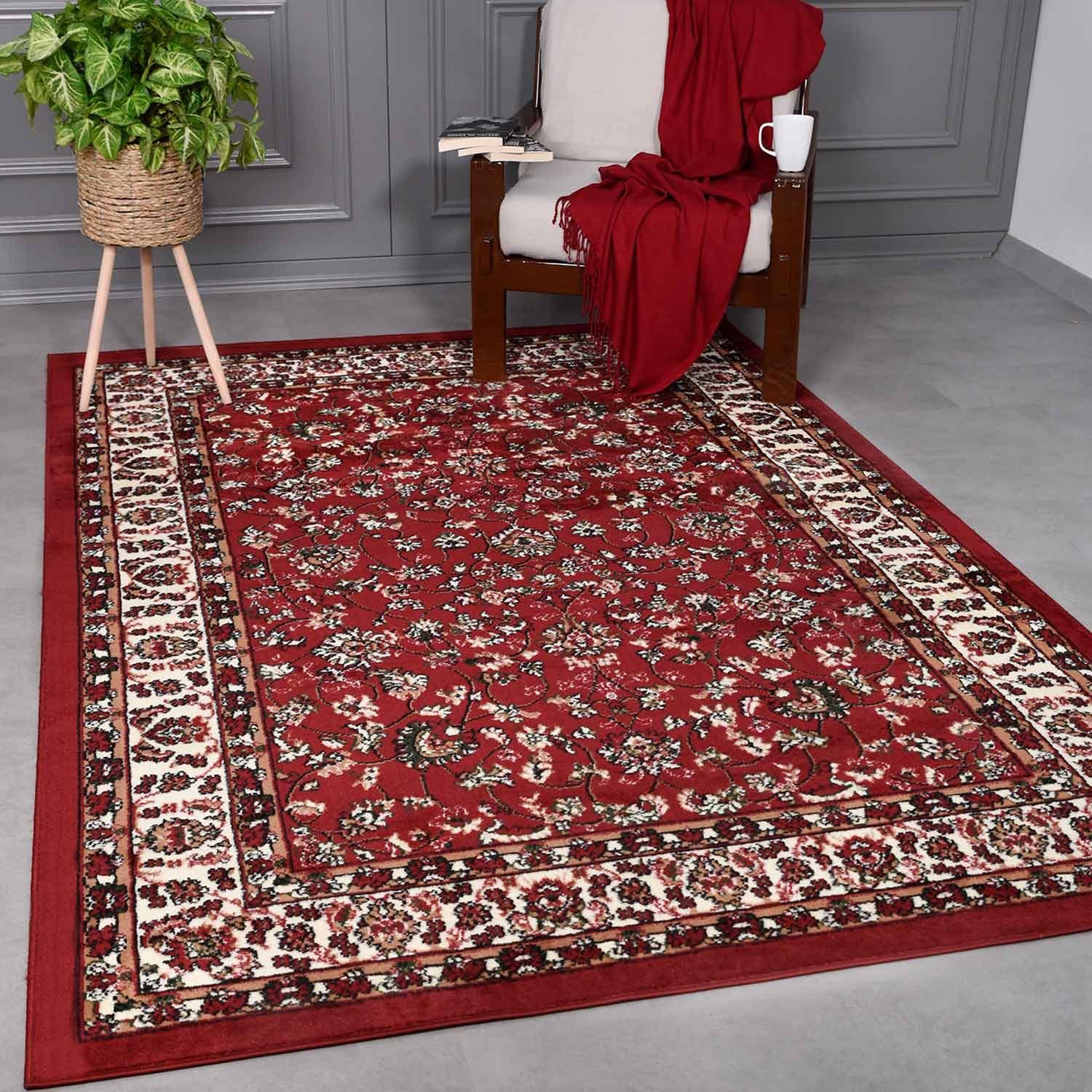 Orientteppich Klassischer Teppich, Vimoda, Höhe: 8 mm, mit Kunstvollem, Orient Muster, Rot