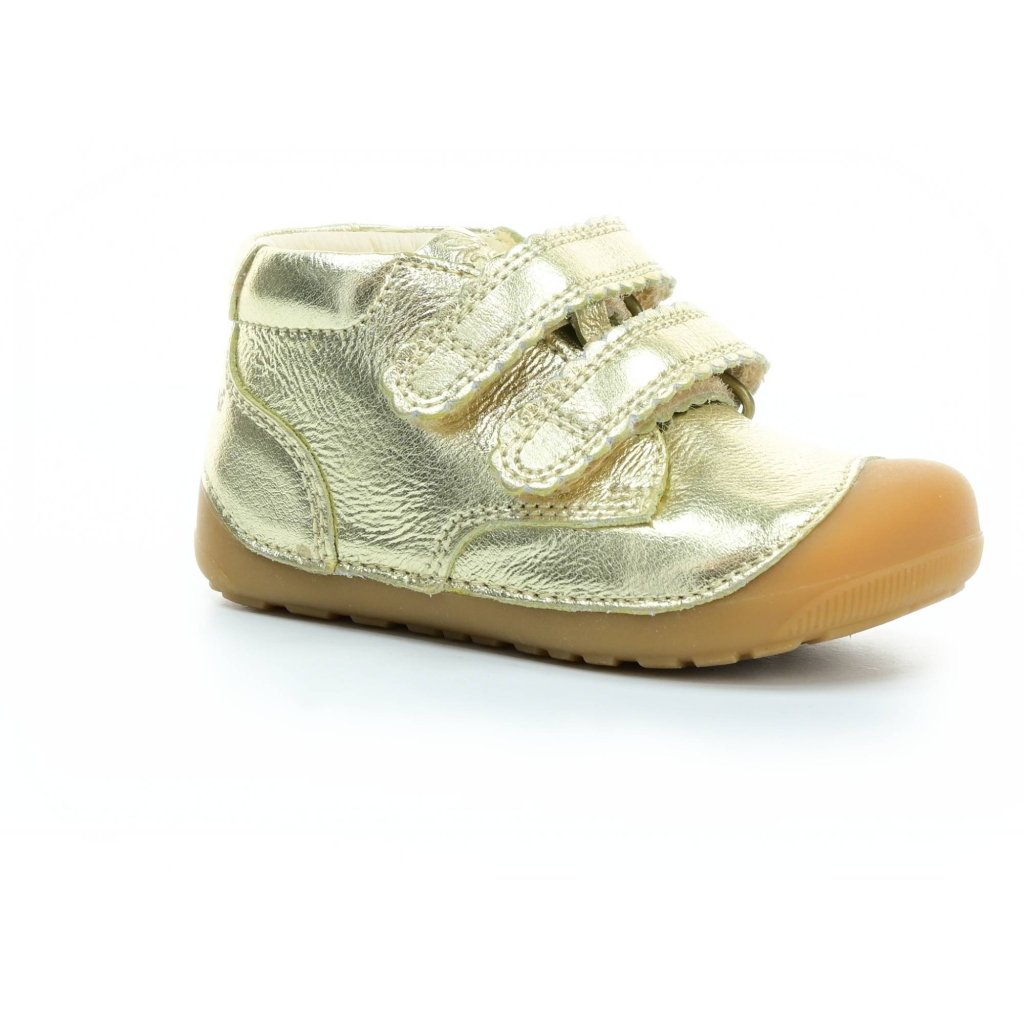 Bundgaard Petit Velcro Blondr Champagne goldene Mid Cut Barfußschuhe