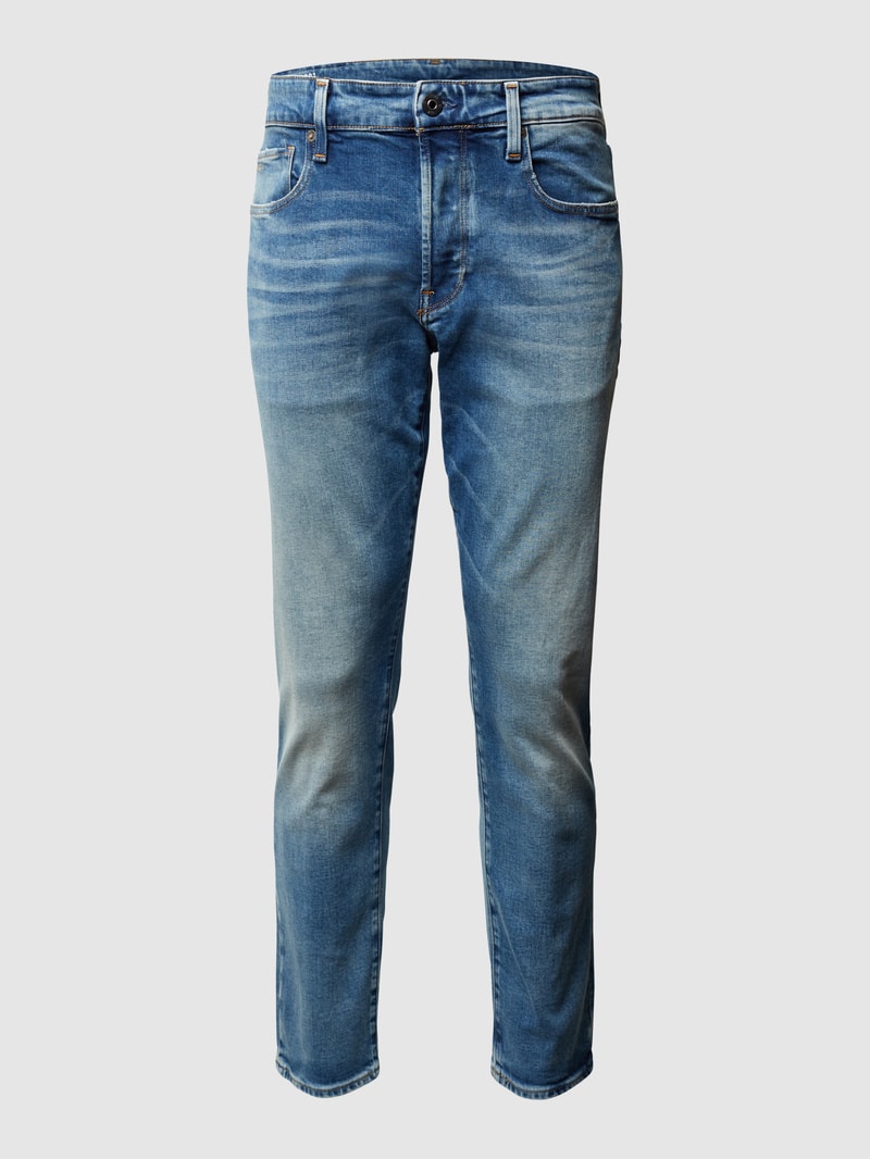 Straight Tapered Fit Jeans mit Stretch-Anteil Modell '3301' in jeans