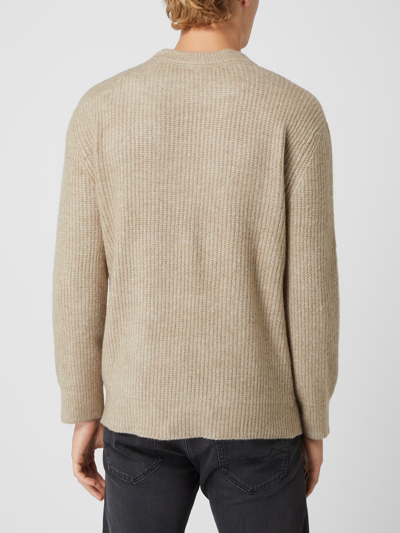 Pullover mit Woll-Anteil Modell 'Unid' in sand