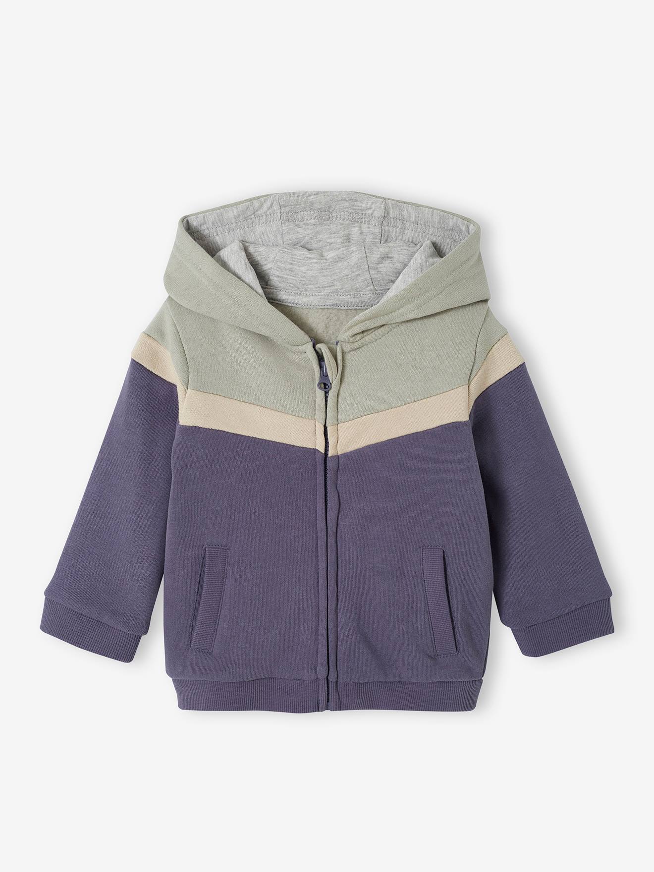 Vertbaudet Jungen Baby Kapuzensweatjacke Oeko-Tex - aqua