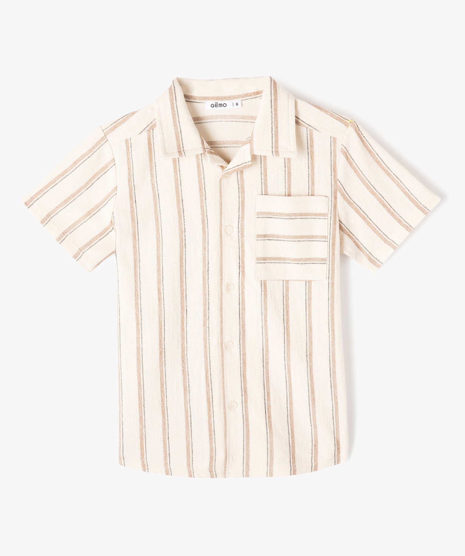 Chemise manches courtes rayée Garçon raye | GEMO
