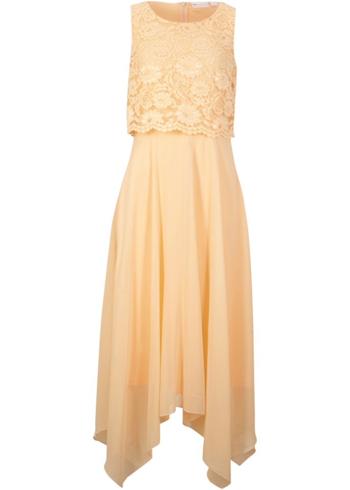 Premium Chiffonkleid mit Spitze