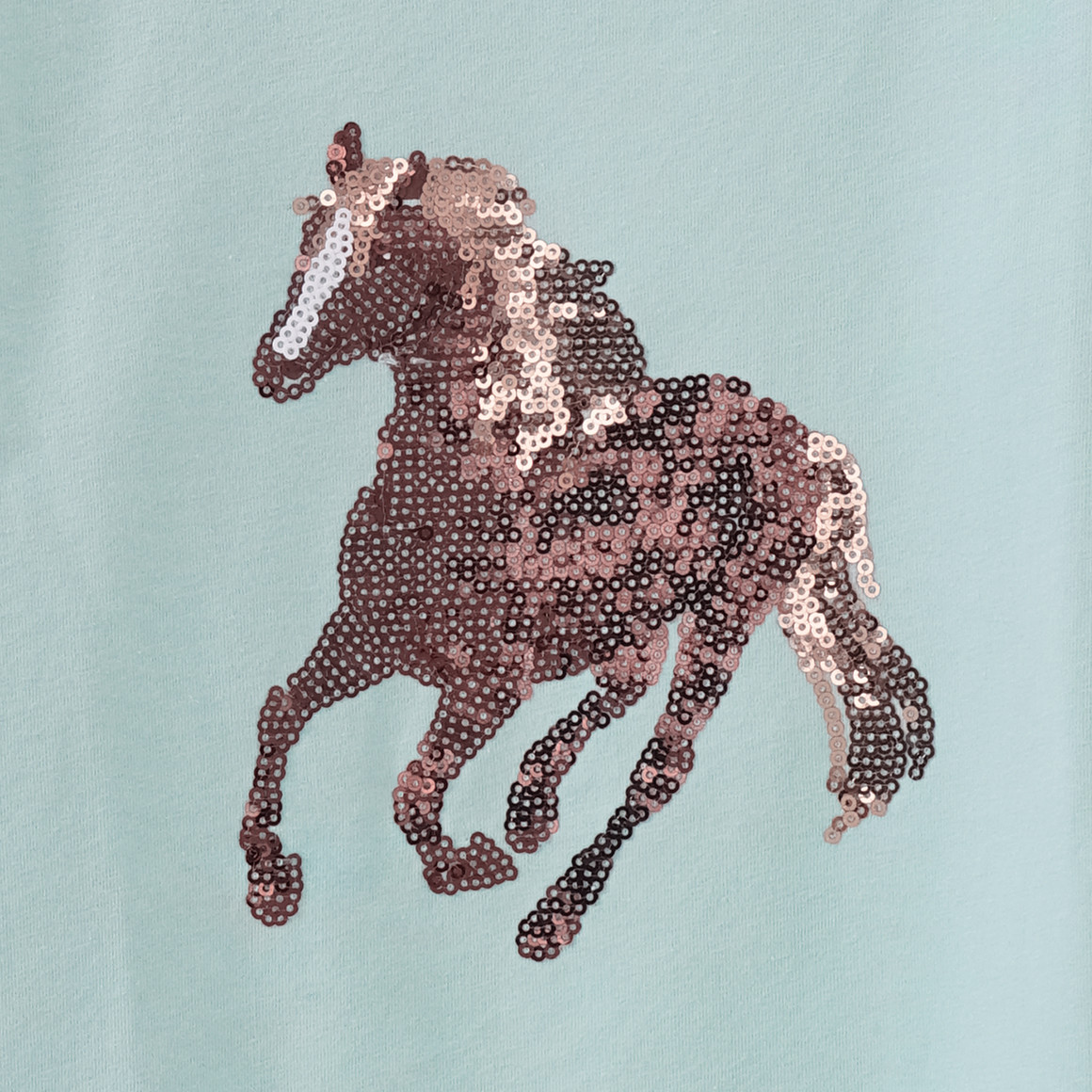 Mädchen Langarmshirt mit Pferde-Print