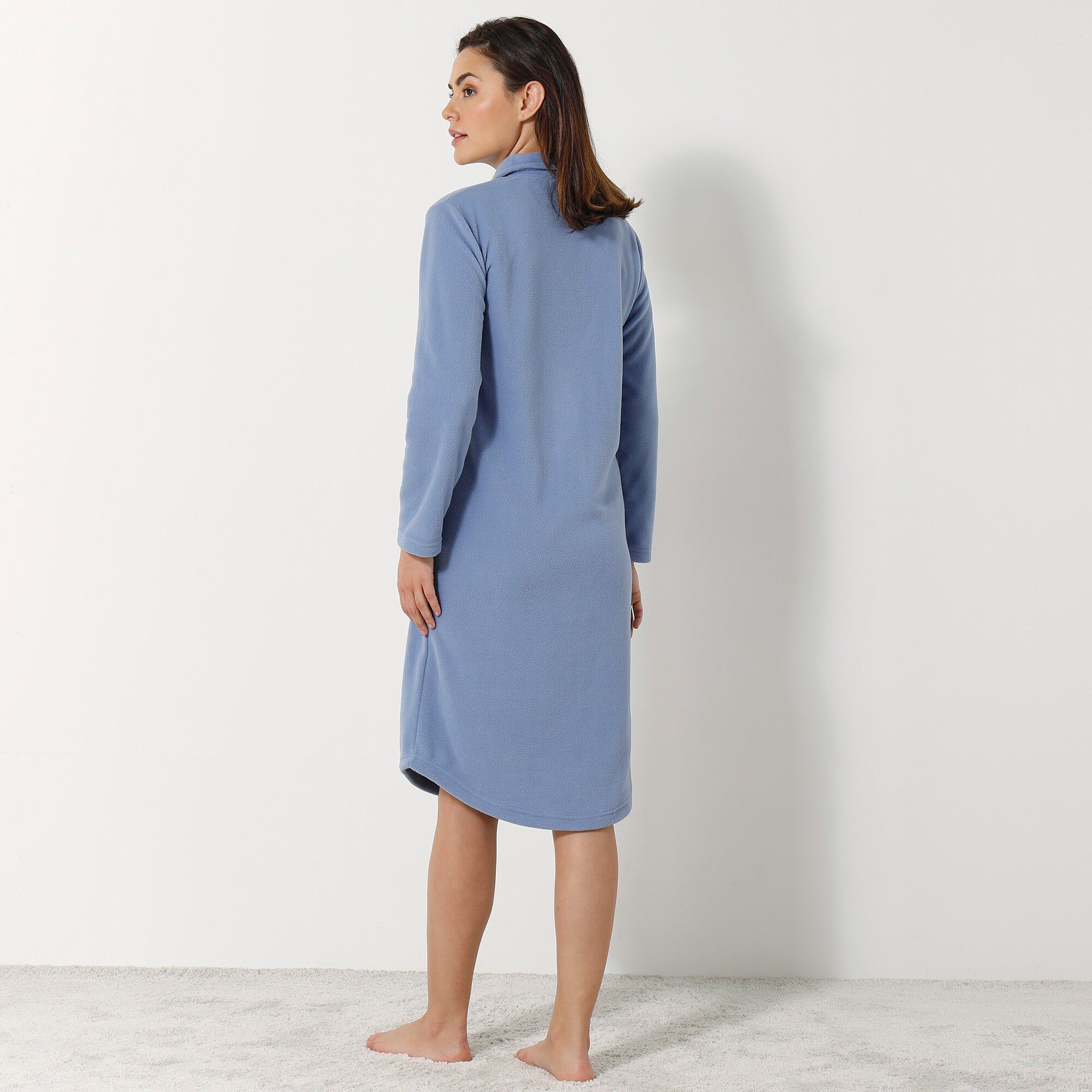 Peignoir polaire boutonné