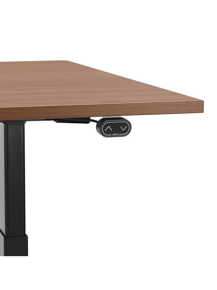 KADIMA DESIGN Schreibtisch 140x70 cm elektrisch höhenverstellbar in Braun-Schwarz günstig kaufen