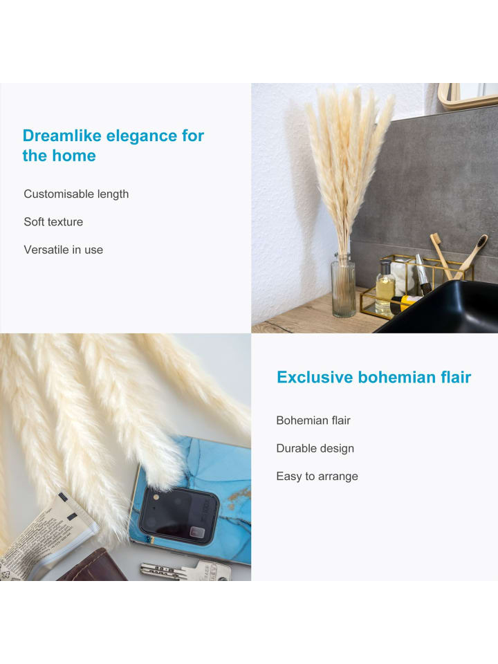 Intirilife Pampasgras 30 Stück in Weiß günstig kaufen onesize