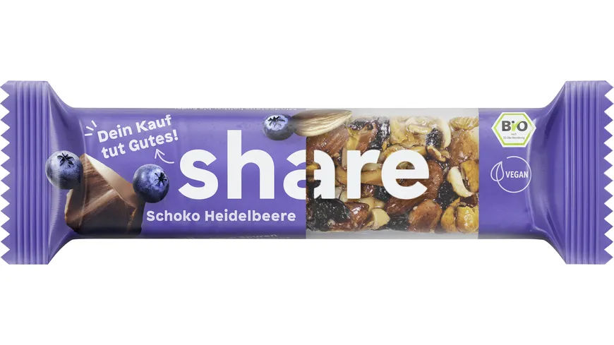 share Bio Nussriegel Schokolade Heidelbeere 35 g