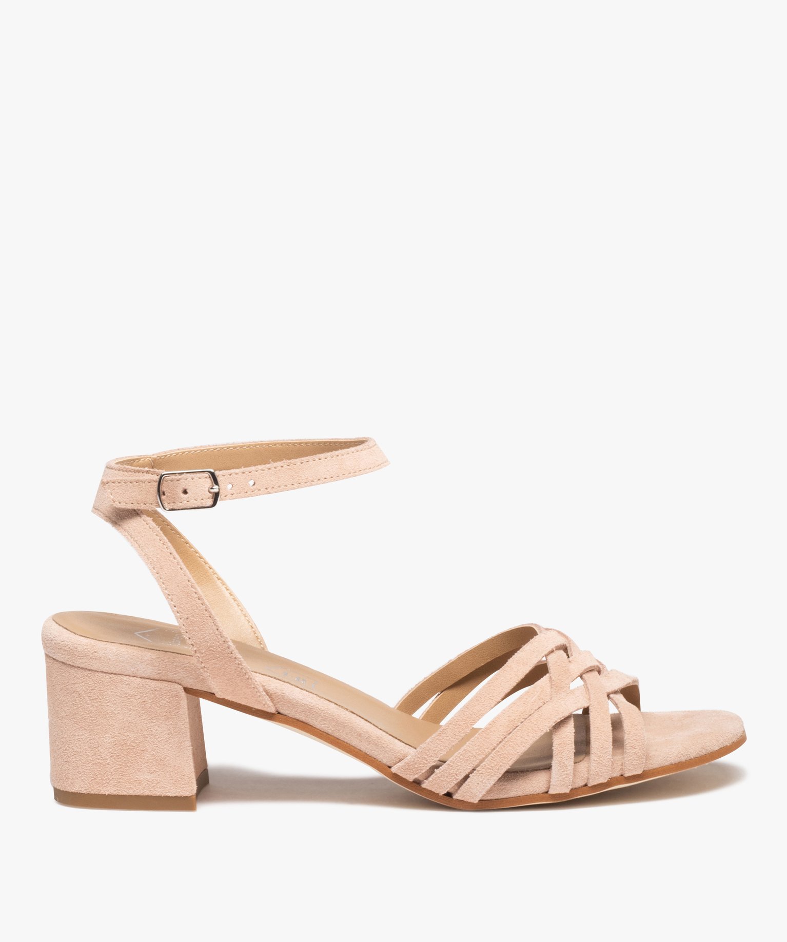 Sandales femme avec brides en crote de cuir - Tanéo gris clair | GEMO