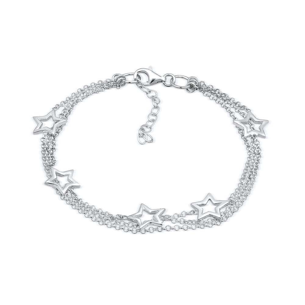 Elli Elli Bracelet 3-Lagig Sterne 925 Sterling Silber Bracelet