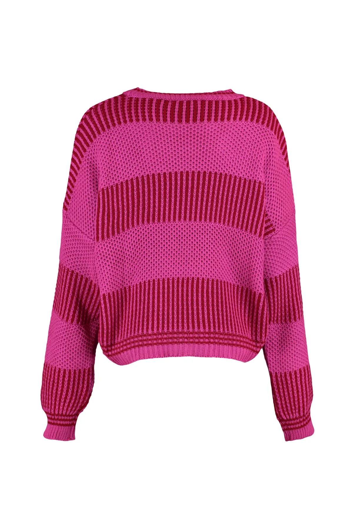 Trendyol Collection  Fuchsiafarbener Pullover mit Blockfarben TWOAW23KZ00012