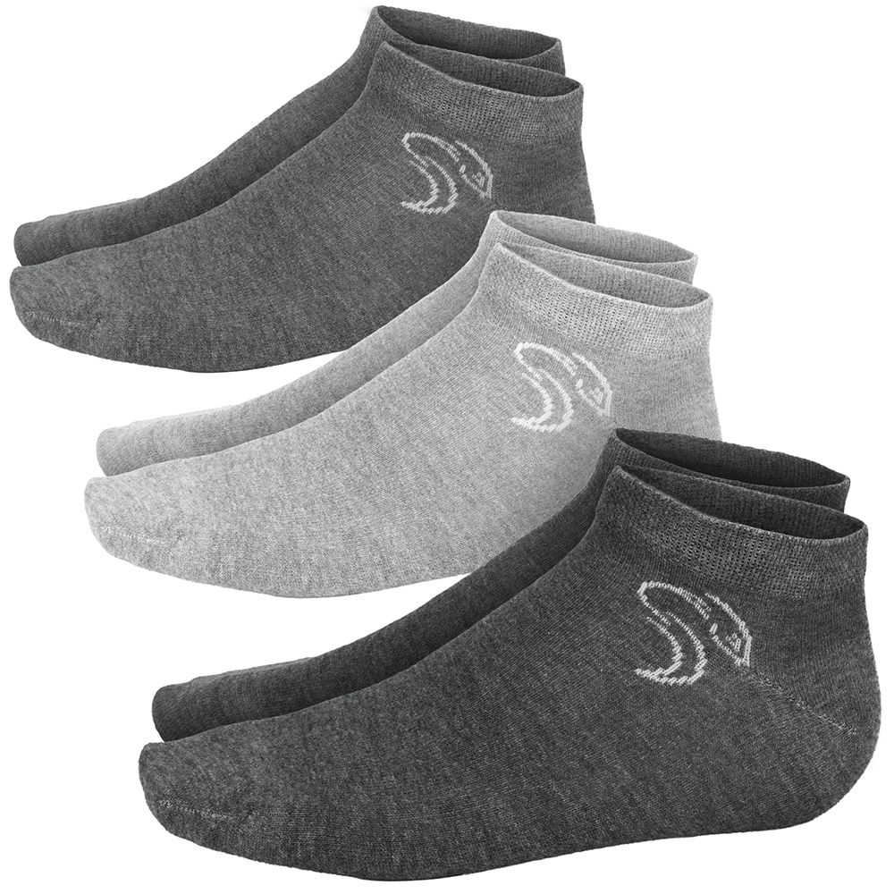 Black Snake 3-Pack Grey Smooth Style Sneakersocken