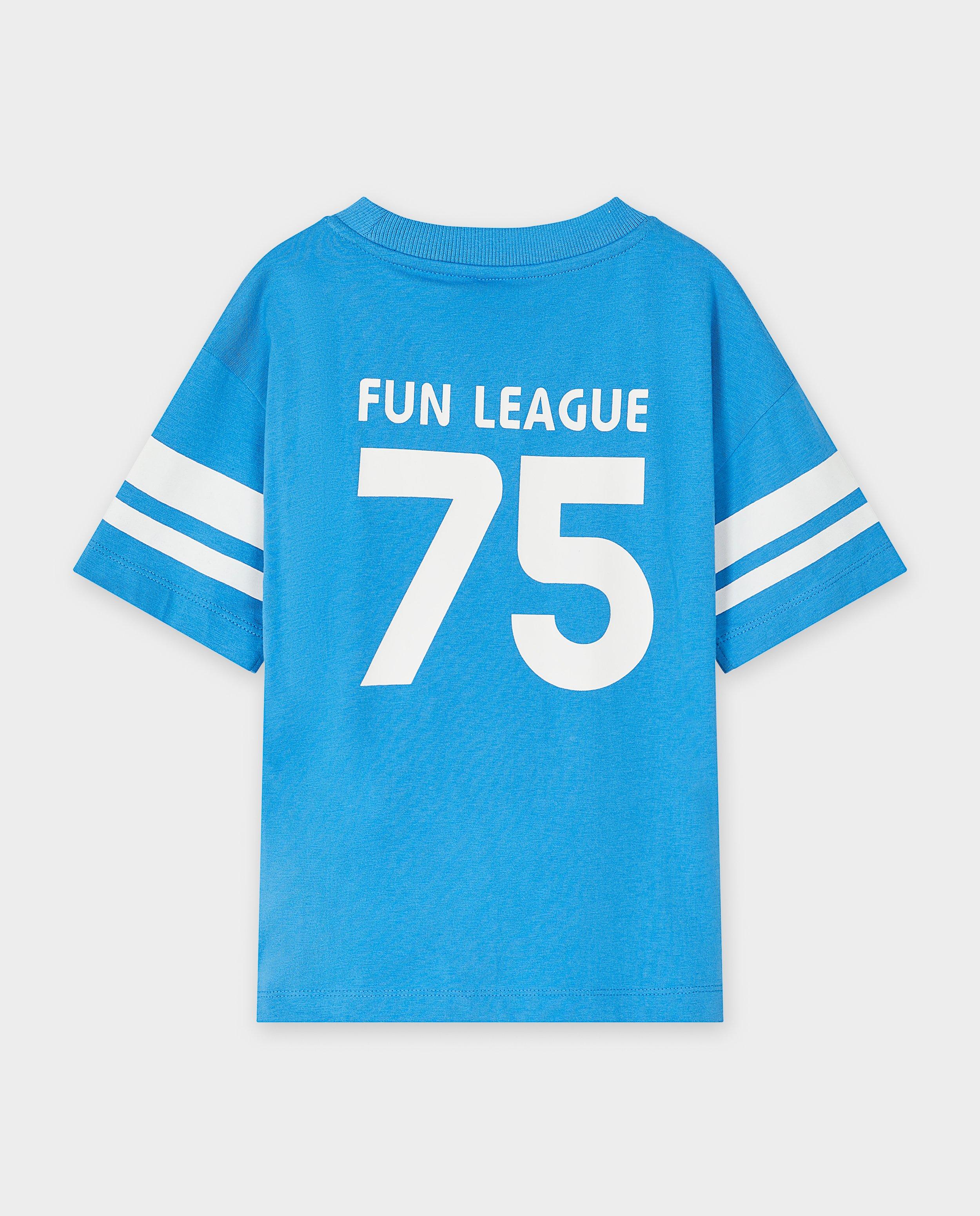 Tricou Kidz Nation cu imprimeu albastru strălucitor pe spate