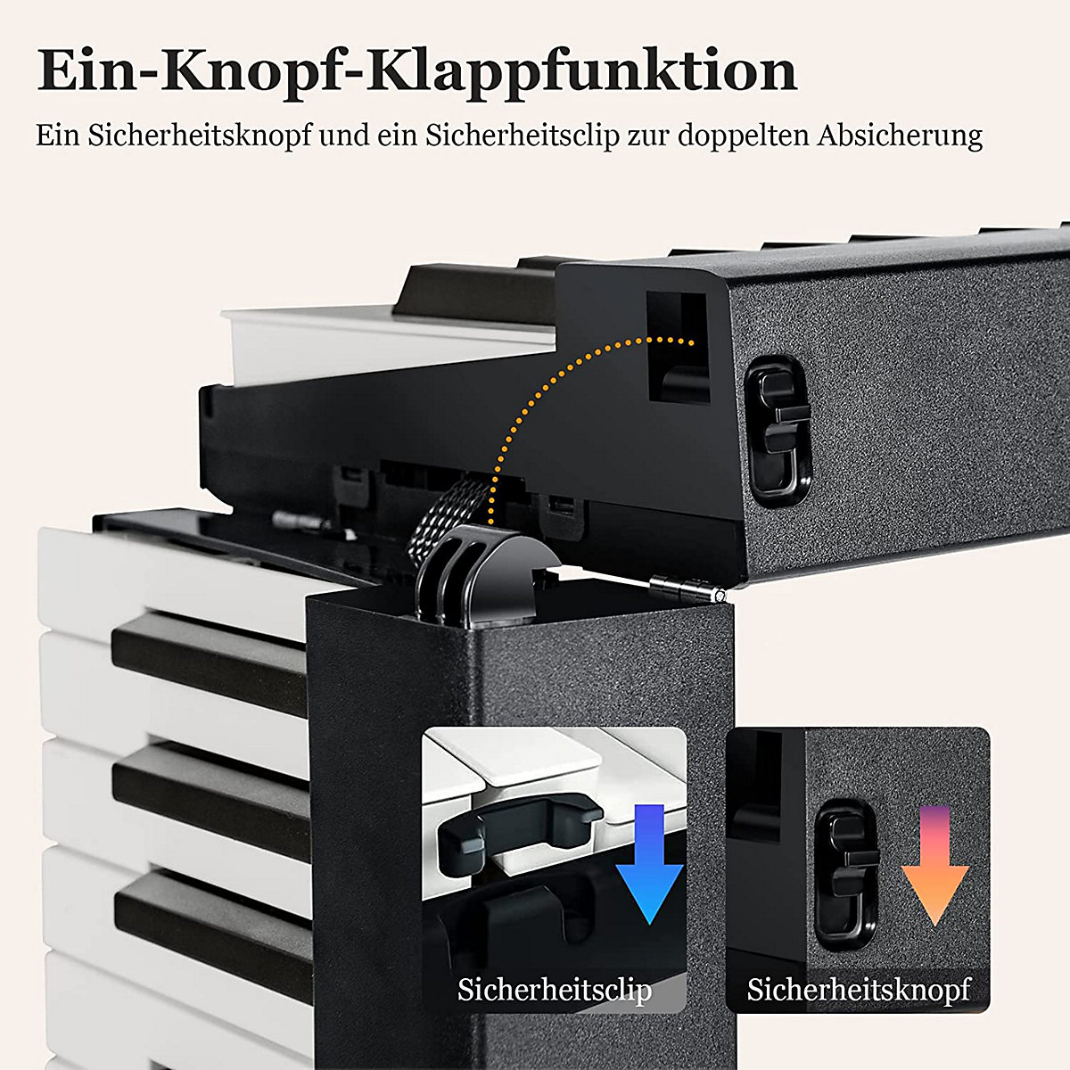 Keyboard 88 Tastatur klappbar mit 2 Stereolautsprechern
