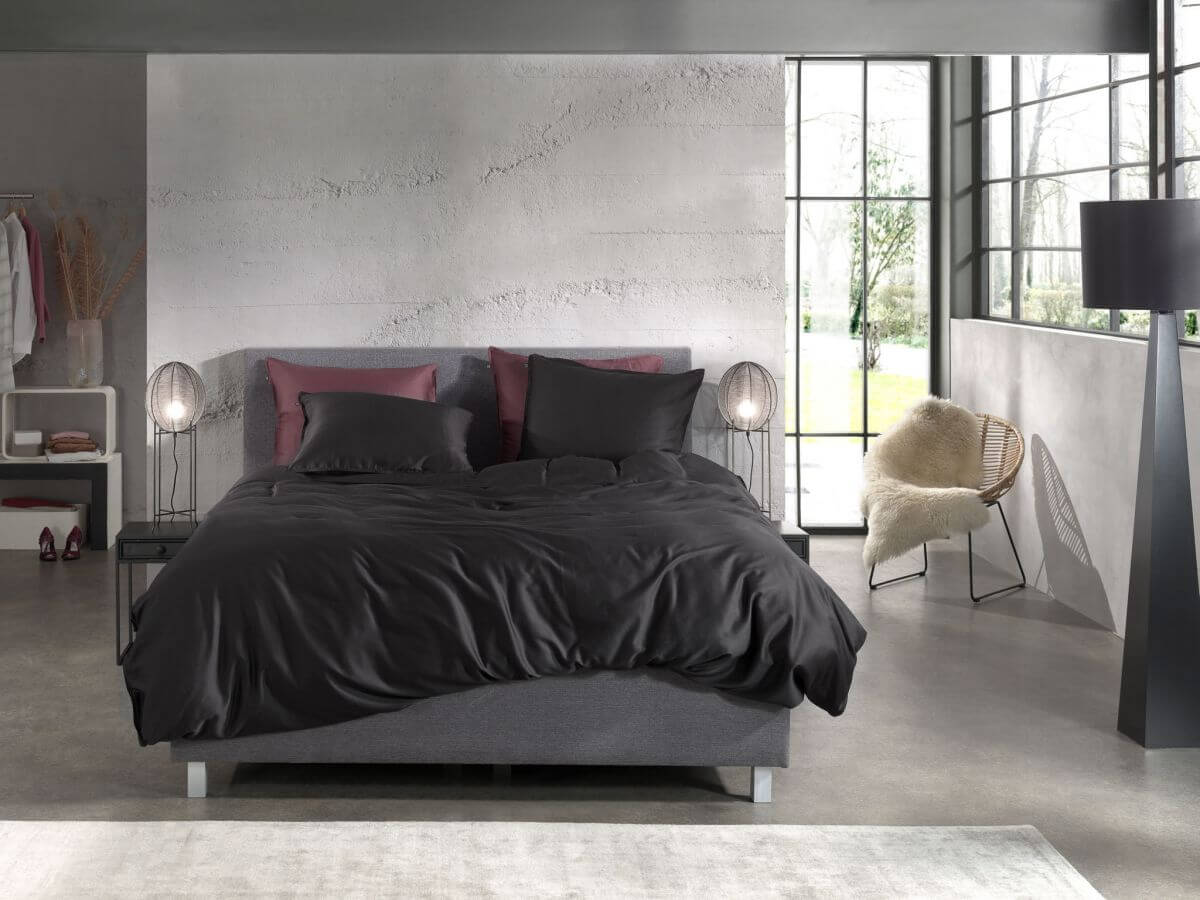 Zo!Home Satin-Bettwäsche Satinado Night Black 135 x 200 cm