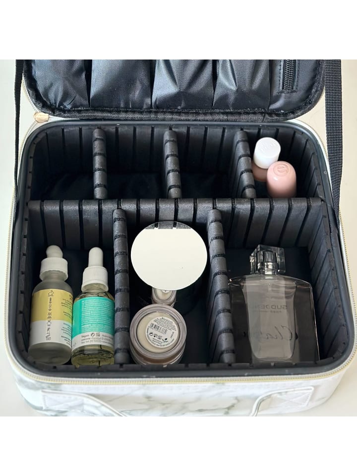 Intirilife Make Up Tasche in Marmor Optik in Gau - Weiß günstig kaufen onesize