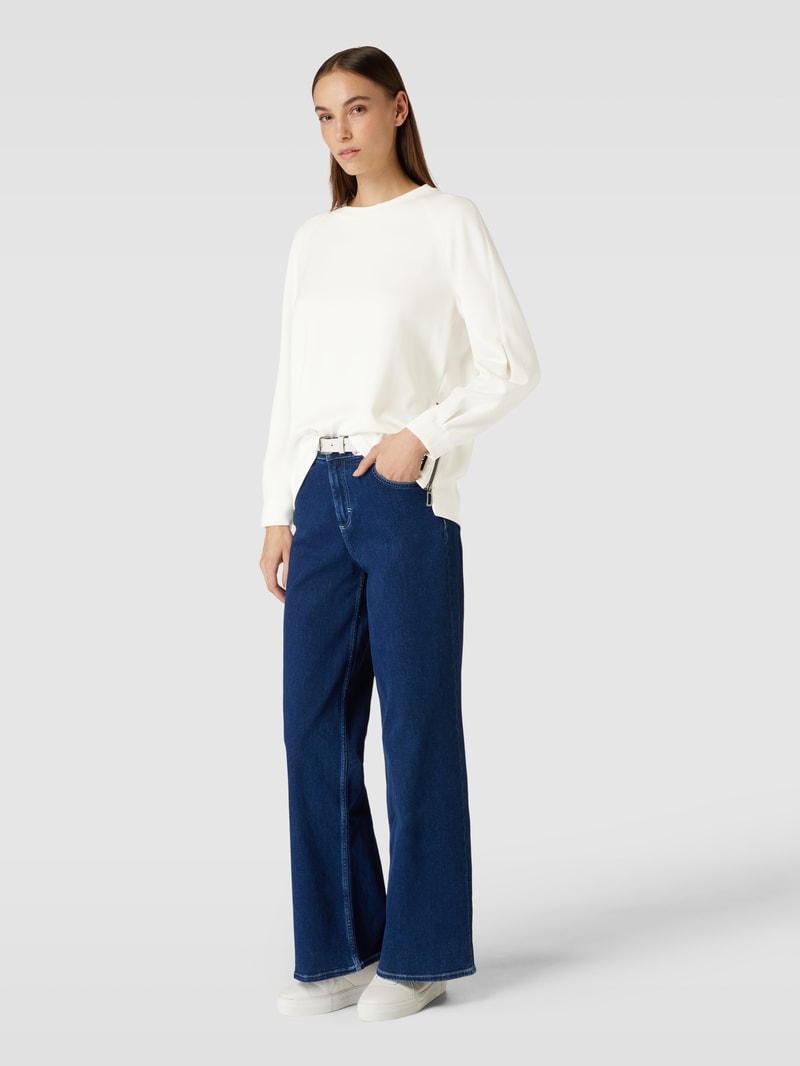 Sweatshirt mit Label-Patch in offwhite