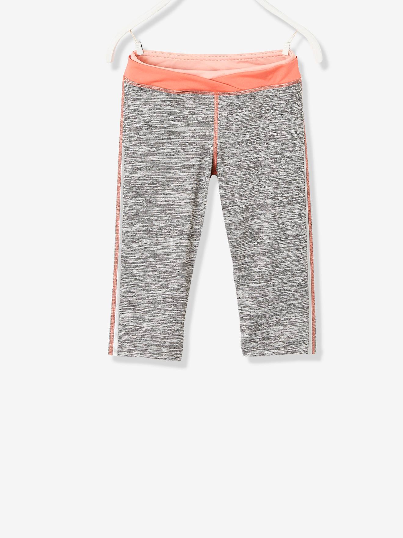 Legging corsaire sport fille gris chiné