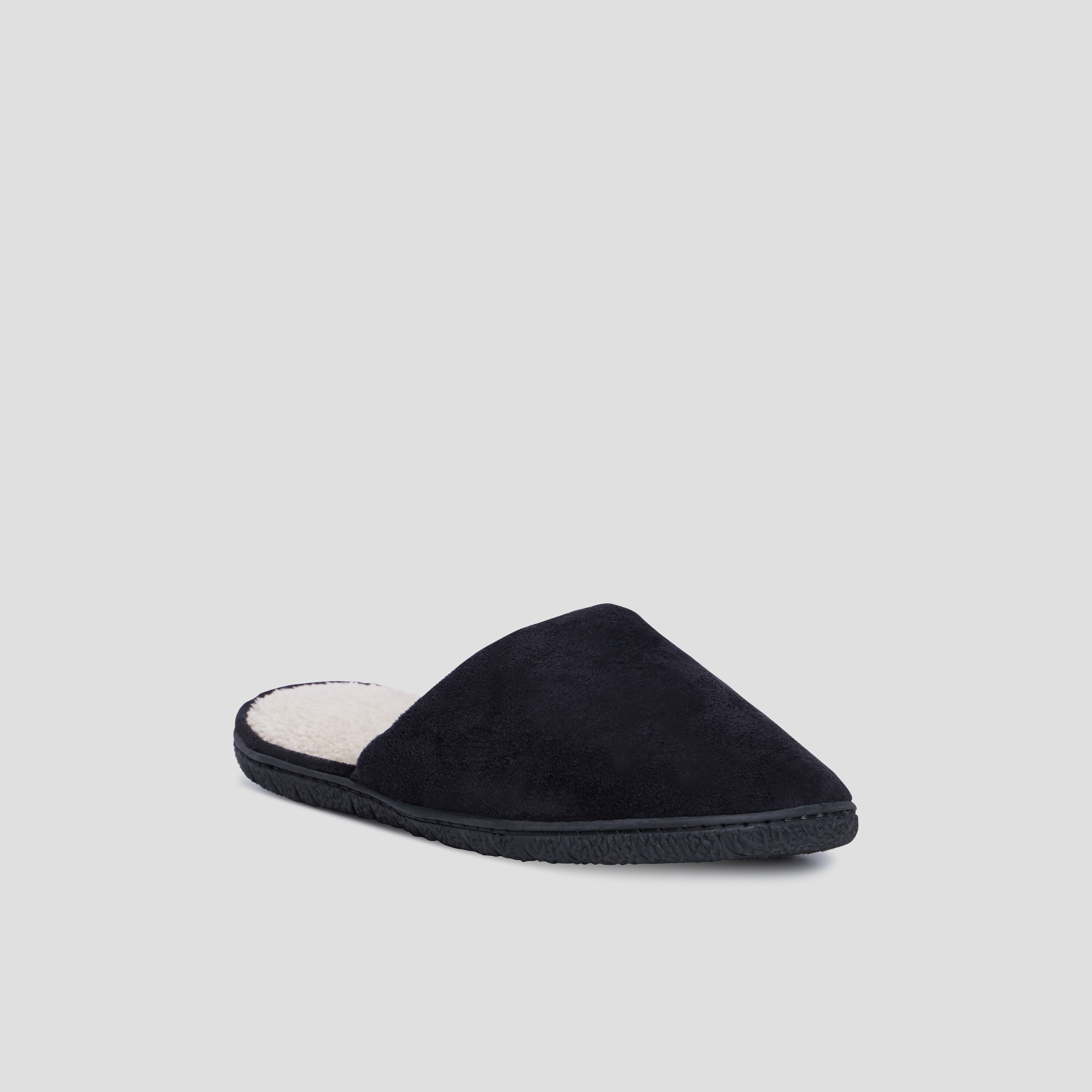 Chaussons mules noir homme | La Halle