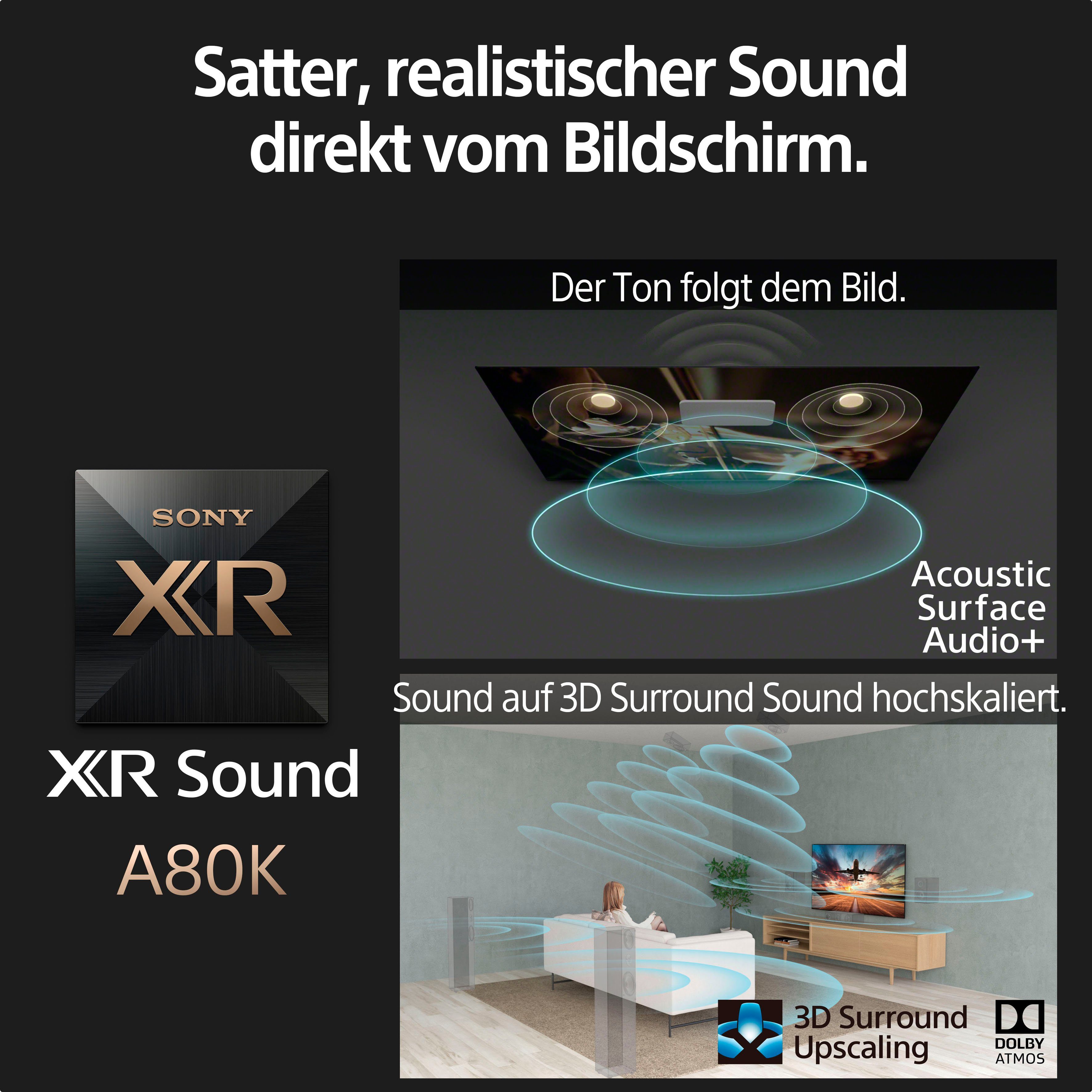 Sony XR-77A80K OLED-Fernseher (195 cm/77 Zoll, 4K Ultra HD, Google TV, Smart-TV, Modell, BRAVIA CORE, Perfekt für PlayStation 5)