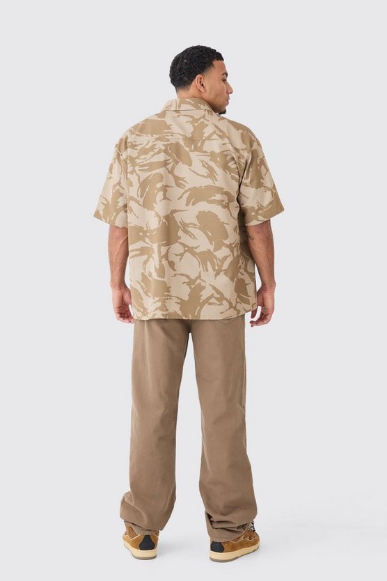 Kastiges Oversize Camouflage Ripstop-Hemd