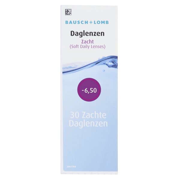 Bausch & Lomb -6.50 мека дневна контактна сочива, медицински уређај - 30 комада
