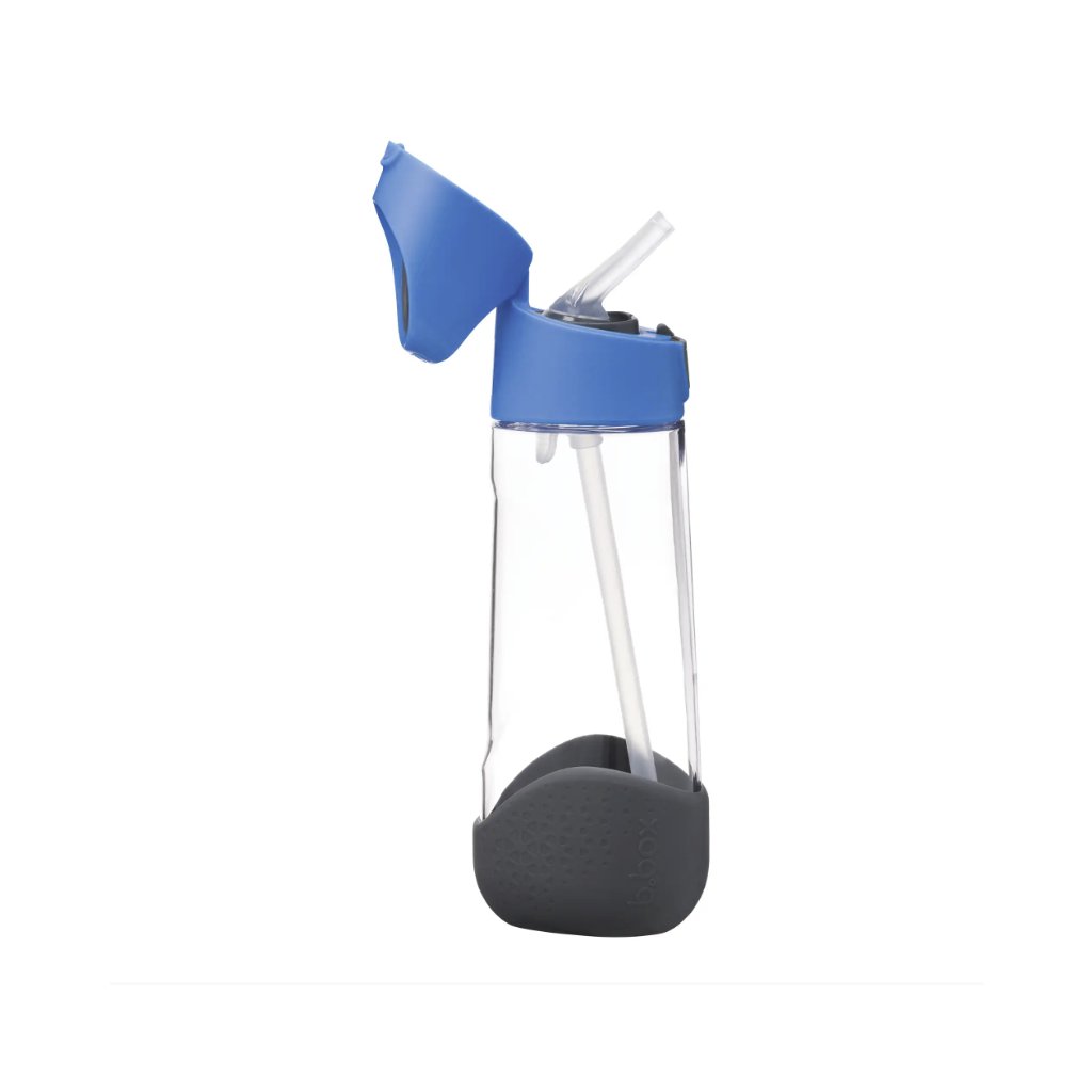 b.box Tritan-Flasche mit Strohhalm 600 ml - blau/grau