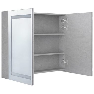 vidaXL Badezimmerspiegelschrank LED-Spiegelschrank fürs Bad Betongrau 80x12x68 cm (1-St)