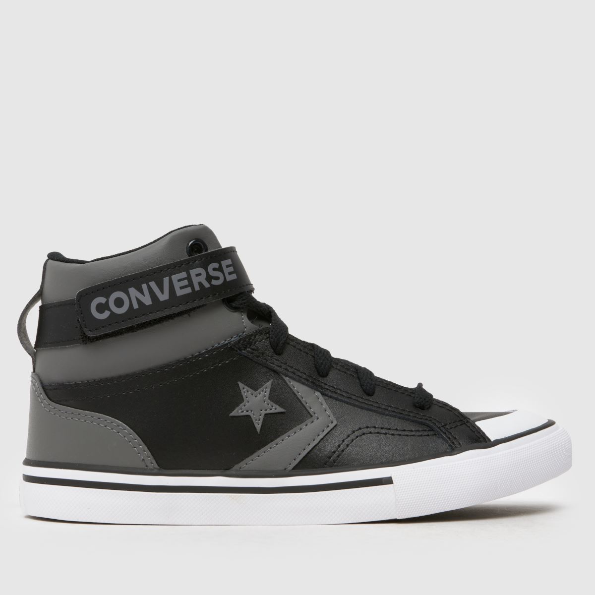 Converse szürke és fekete Pro Blaze Strap fiús ifjúsági cipő