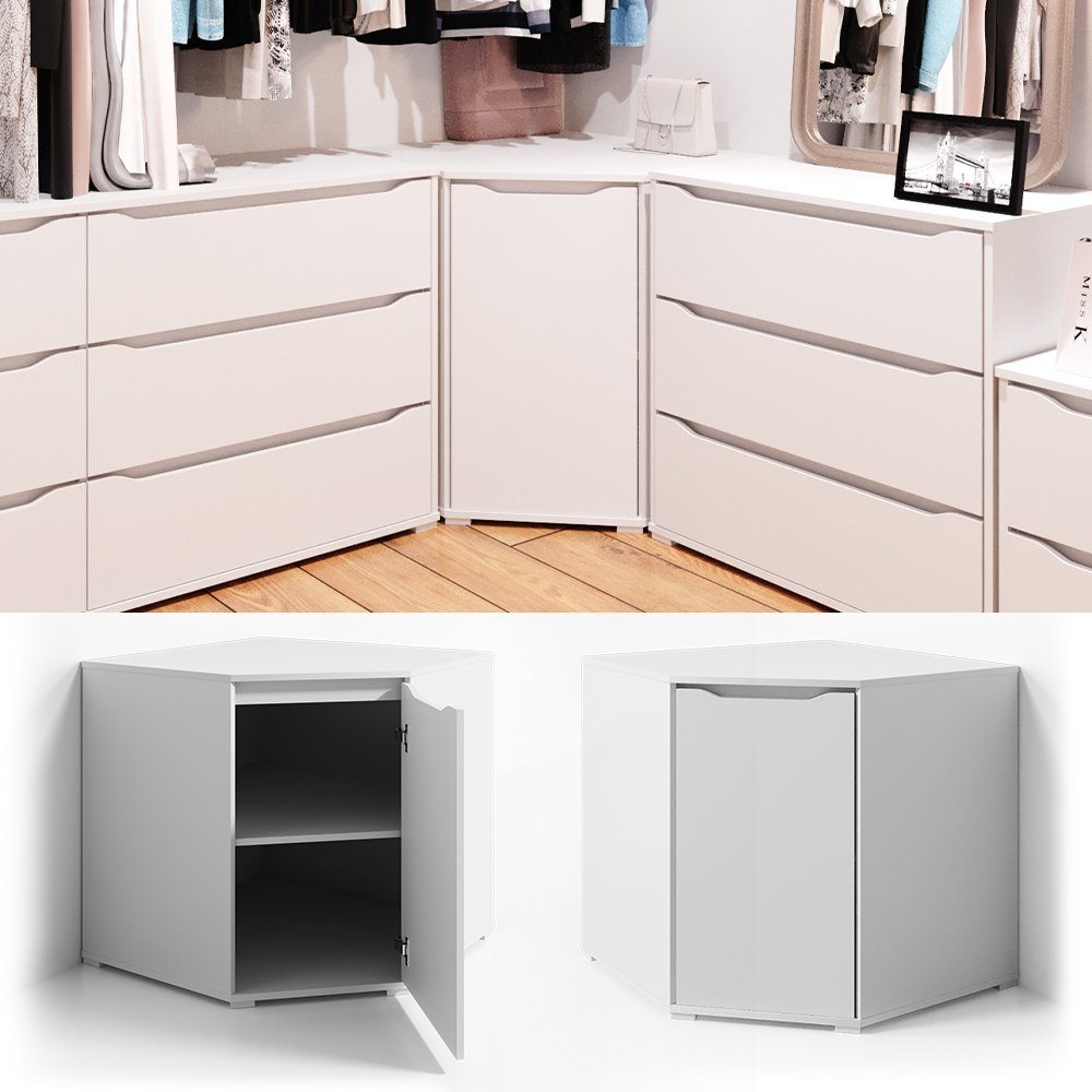 Vicco Eckkommode Mehrzweckschrank Kleiderschrank RUBEN Weiß