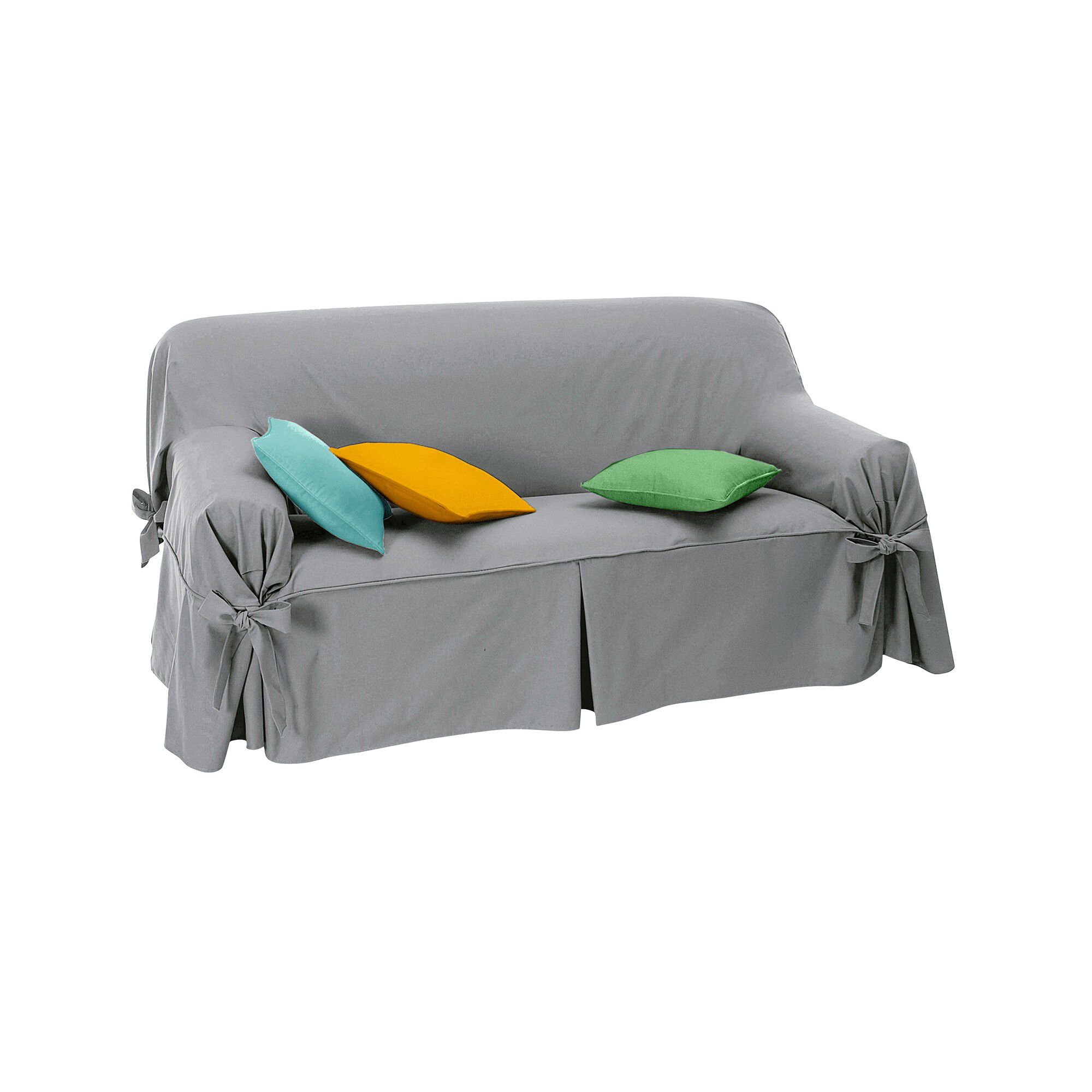 Housse bachette coton uni nouettes fauteuil canapés