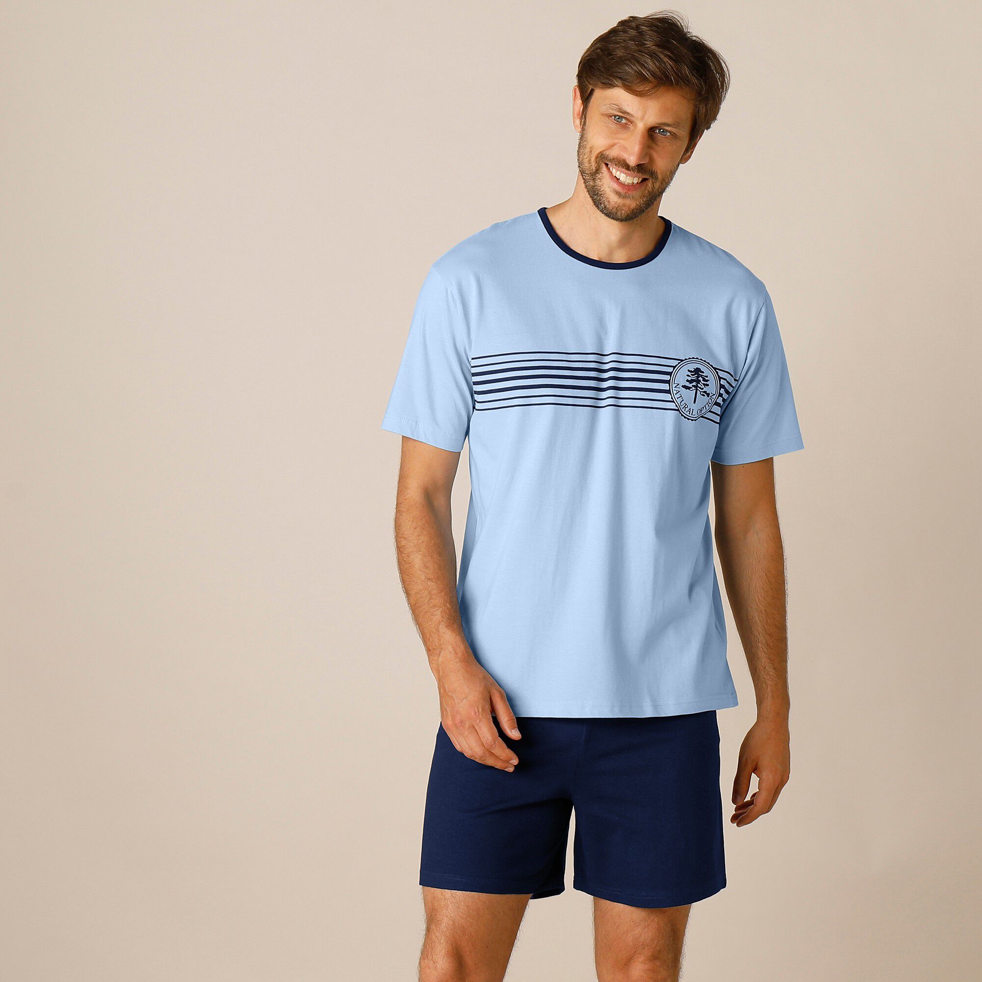Pyjama short jersey coton manches courtes