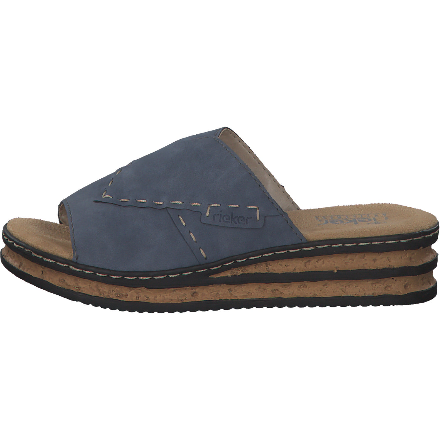 Rieker 62987, Plateau-Pantoletten, Damen, lightblue