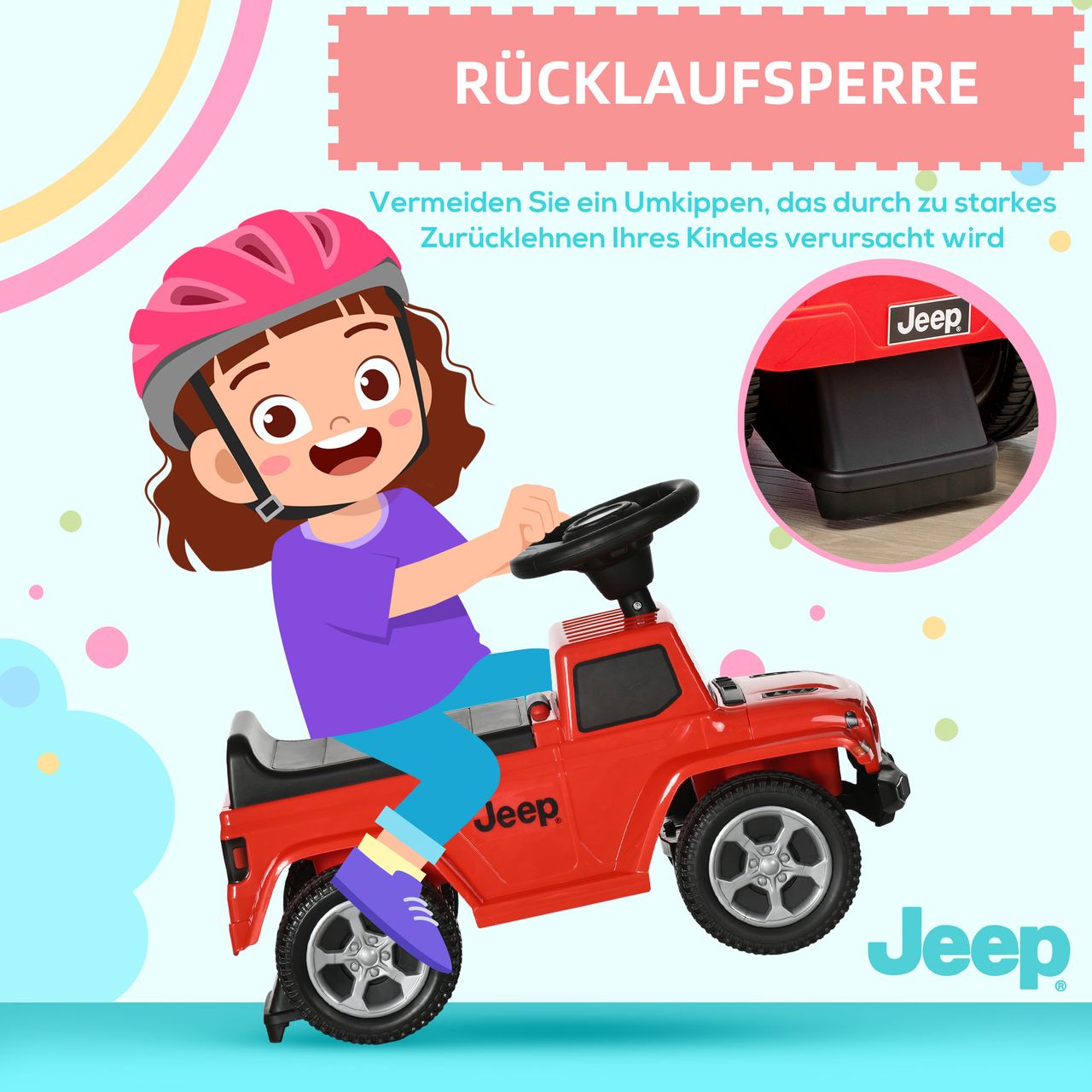 AIYAPLAY Rutschauto, Rutscherfahrzeug, Kinderauto mit Hupe, Kinderfahrzeug, Rot