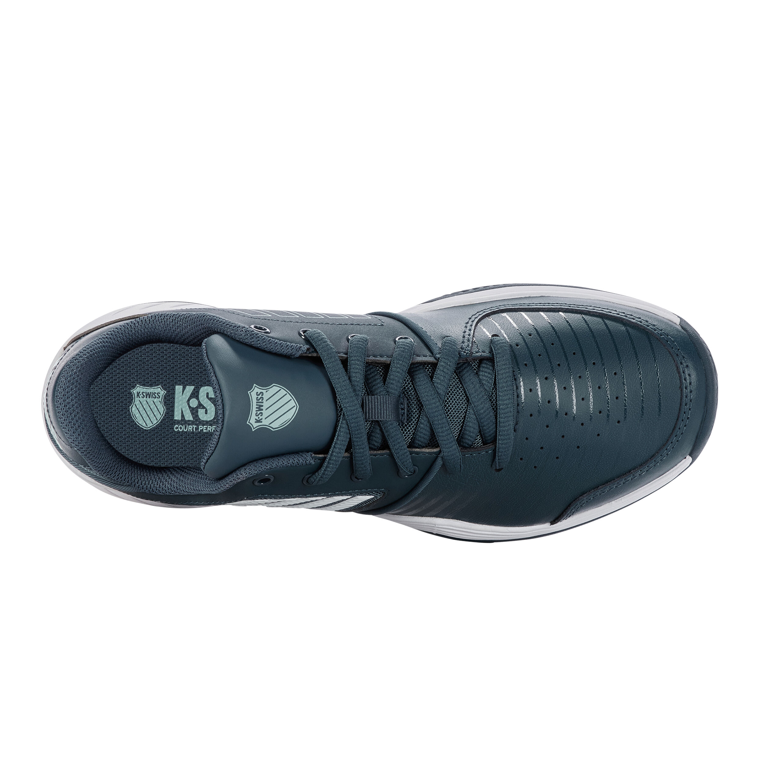 Court Express Sandplatzschuh Herren - Petrol, Weiß