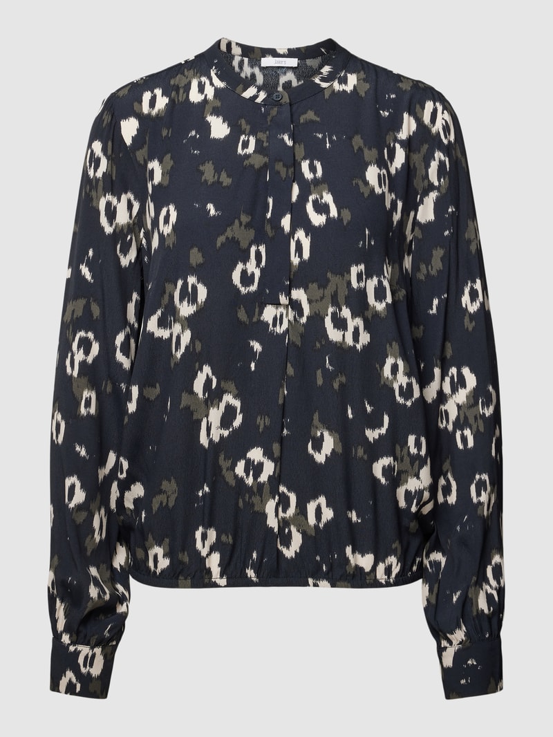 Bluse aus Viskose mit Allover-Muster in schwarz