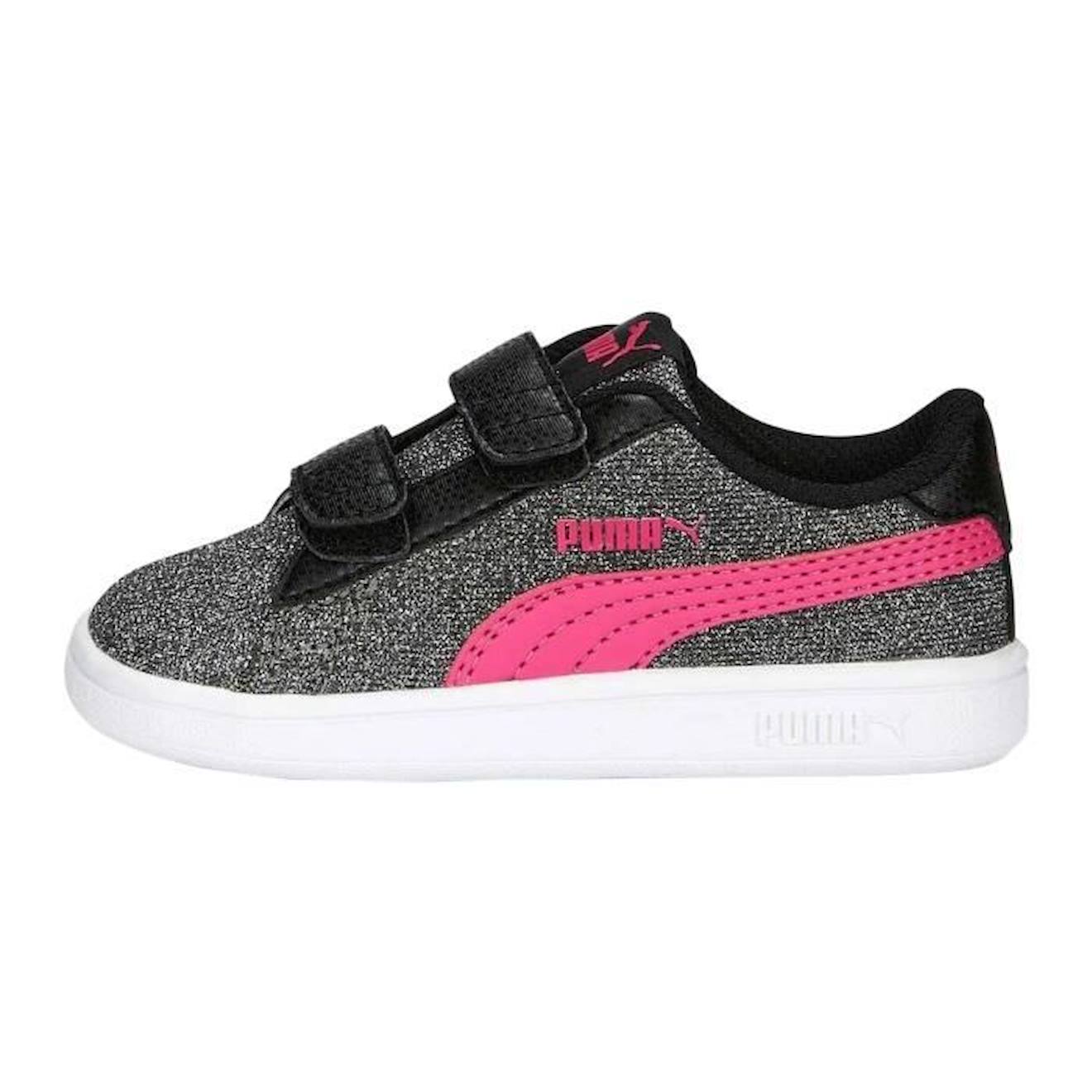 Basket Cuir Enfant Puma Smash V2 Glitz gris