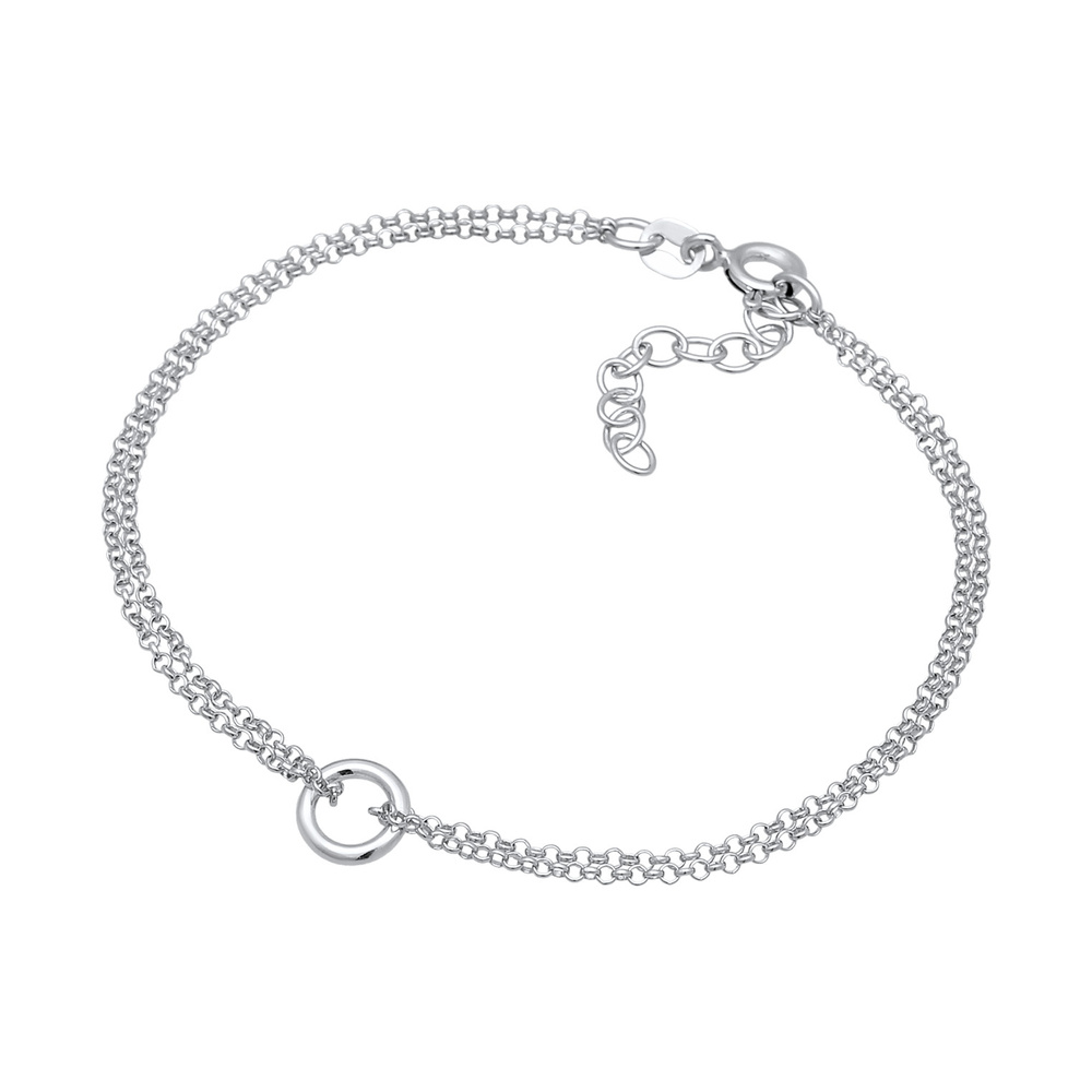 Elli Elli Bracelet Femmes pendentif cercle rond géo en argent sterling 925 Bracelet