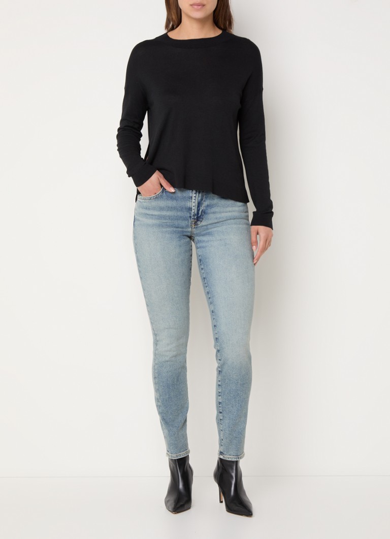 Jean skinny taille mi-haute Roxanne de 7 For All Mankind, délavage moyen