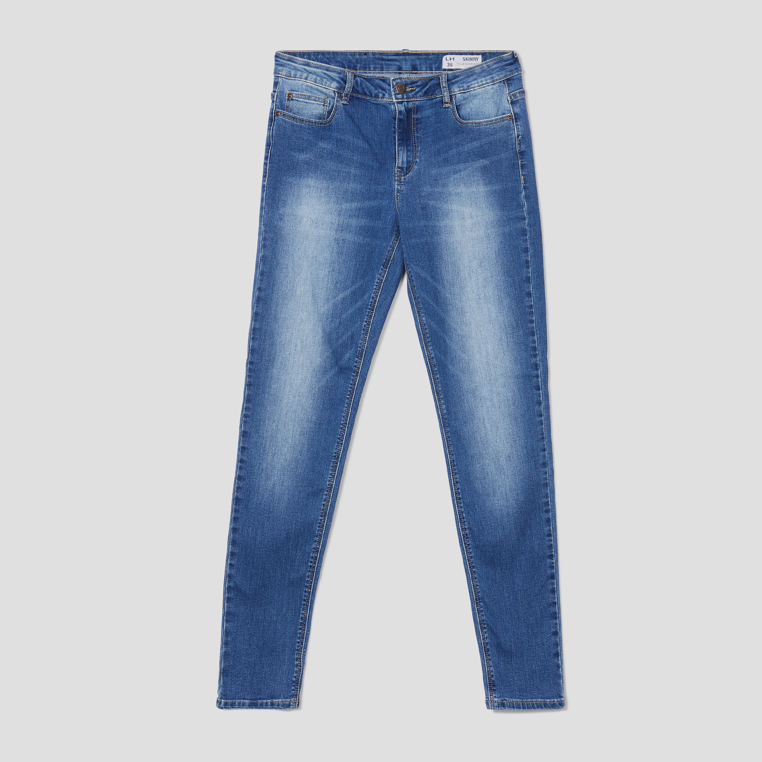 Jeans skinny taille basse denim stone femme | La Halle