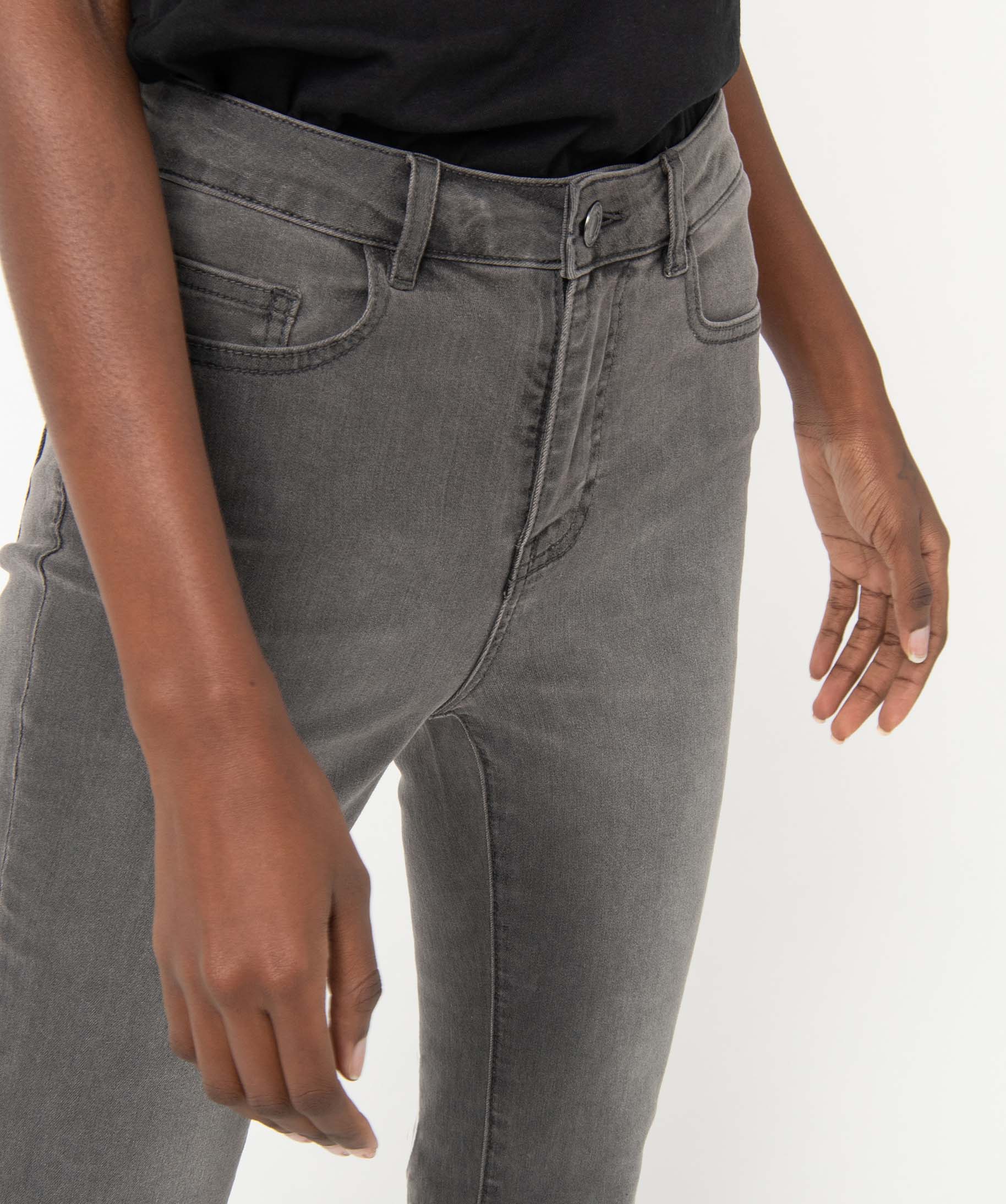 Jean femme coupe Slim taille haute - L30 grey | GEMO