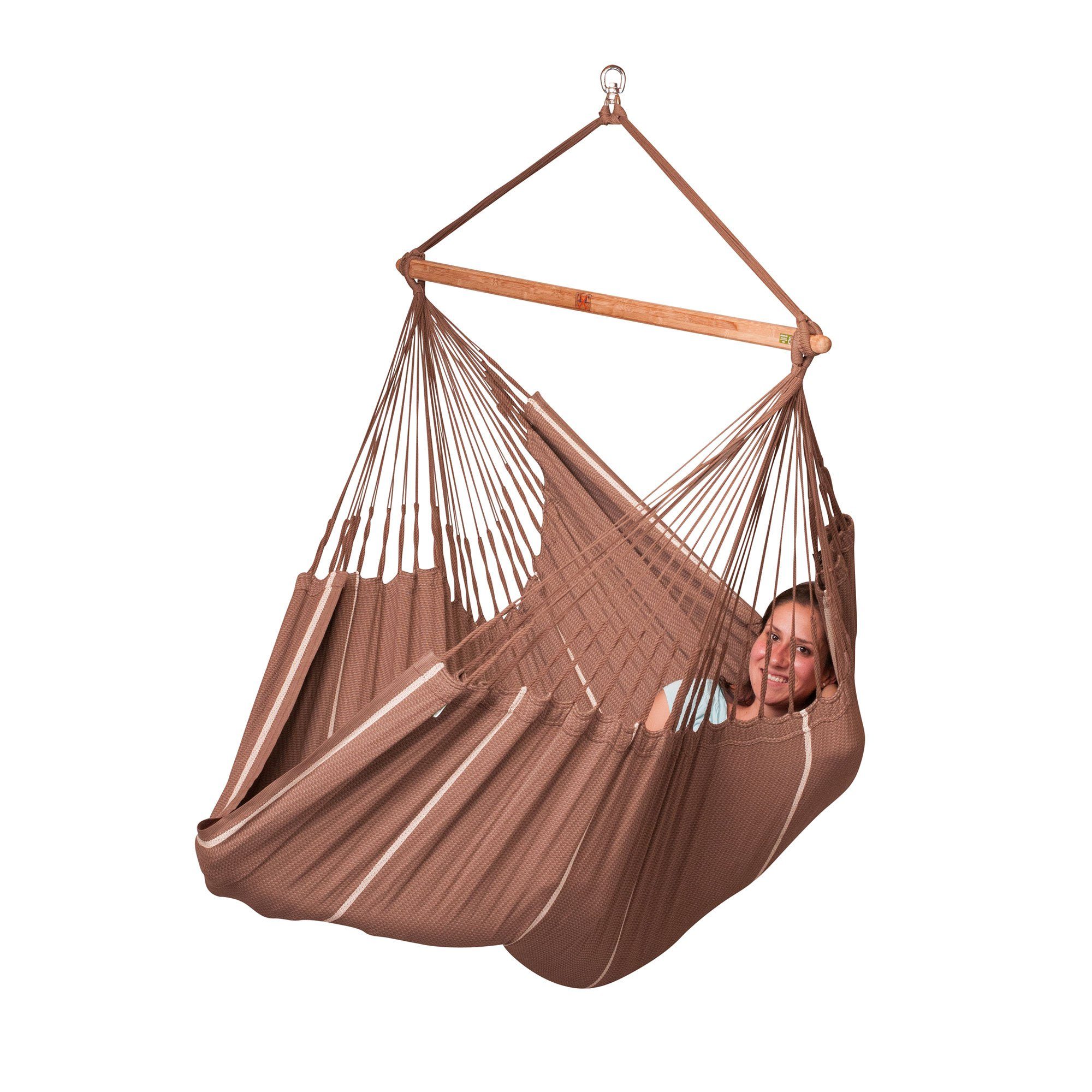 La Siesta Hängestuhl Hängestuhl Hängesessel Lounger HABANA chocolate Bio Baumwolle La Sies, Hochwertige Qualität